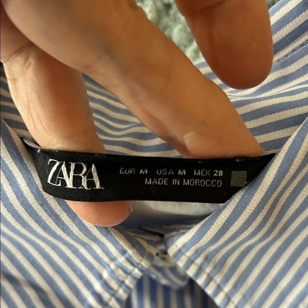 Zara Blue and White Striped Shirt - Picture 8 of 8